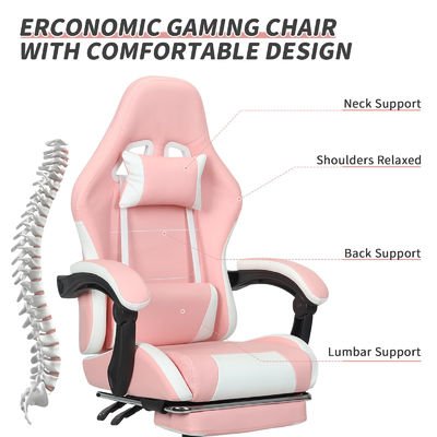 ALINUNU Gaming Chair Customize Height Adjustable with Lumbar Support and Footrest