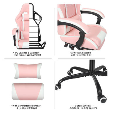 ALINUNU Gaming Chair Customize Height Adjustable with Lumbar Support and Footrest