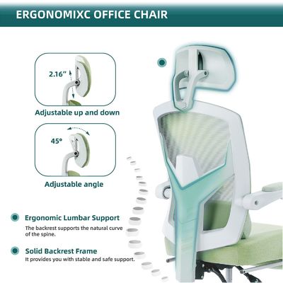 27.56&quot;D x 18.5&quot;W x 47.8&quot;H Back Mesh Rolling Swivel Chair for Office Ergonomics