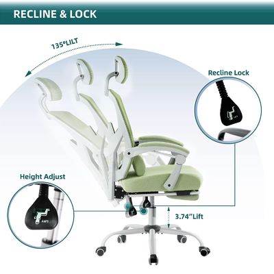27.56&quot;D x 18.5&quot;W x 47.8&quot;H Back Mesh Rolling Swivel Chair for Office Ergonomics