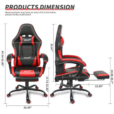 Customized Color Metal Gaming Chair with Adjustable Height and Lumbar Support