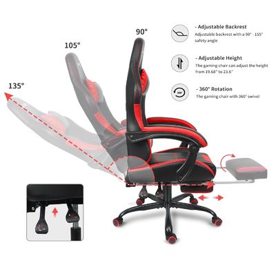 Customized Color Metal Gaming Chair with Adjustable Height and Lumbar Support