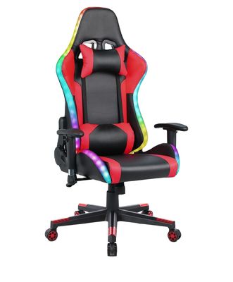 ALINUNU Customizable Leather RGB Gaming Chair with LED Light Bar and Fabric Material