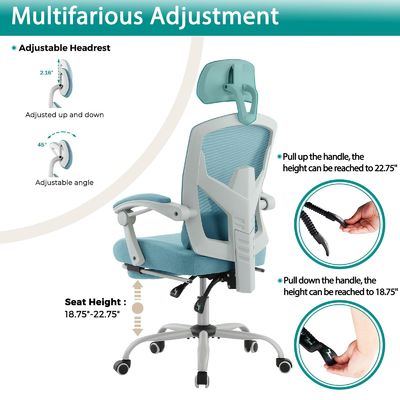 Back Mesh Office Computer Desk Chair with Adjustable Height and Swivel Rolling Function