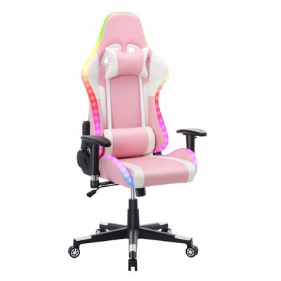 Adjustable Computer Office Gaming Chair with Massage Feature and LED Light Bar ALINUNU