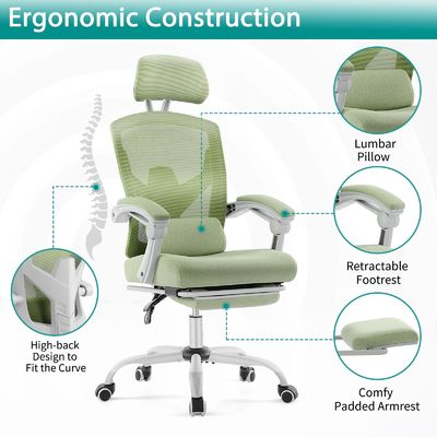 Back Mesh Office Chair with Swivel and Reclining Functions 34.4 Pounds Modern Design