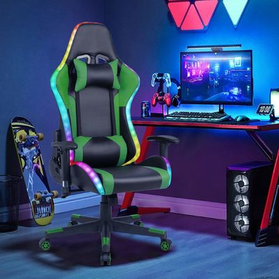 ALINUNU Gaming Chair with LED Light Bar and Massage Function Item Weight 39.02 Pounds
