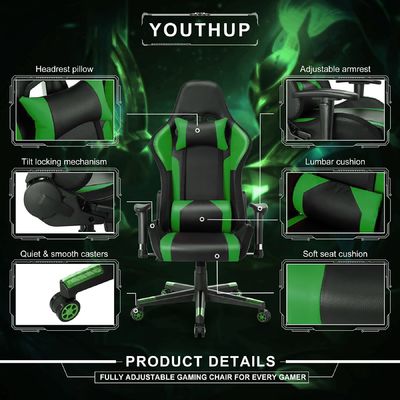 ALINUNU Gaming Chair with LED Light Bar and Massage Function Item Weight 39.02 Pounds