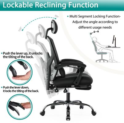 Back Mesh Rolling Swivel Reclining Chairs for Office 360 Swivel/ Height Adjust 34.4 Pounds