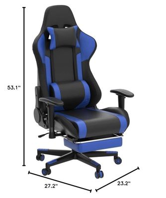 Customized Color Leather RGB Gaming Swivel Chair with LED Light Bar and Massage Feature