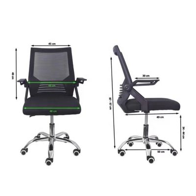 Executive Gaming Office Chair with Adjustable Armrest and Swivel Function in Fabric