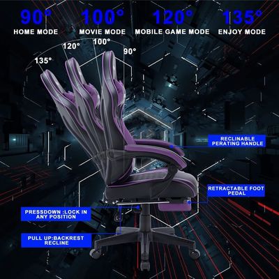Computer Game Room Foldable Gaming Chair with Ergonomic Design and Revolving Massage
