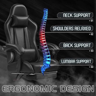 Customized Color Ergonomic High Back Computer Massage Gaming Chair with Footrest
