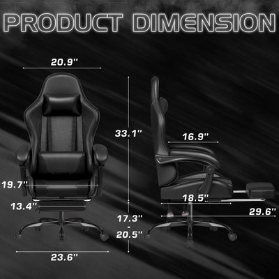 Customized Color Ergonomic High Back Computer Massage Gaming Chair with Footrest
