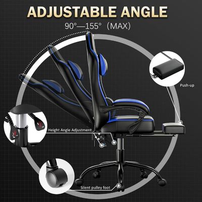 ALINUNU 2024 PC Racing Gaming Chair Adjustable Leather Reclining and Footrest Included