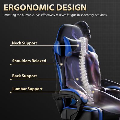 ALINUNU 2024 PC Racing Gaming Chair Adjustable Leather Reclining and Footrest Included