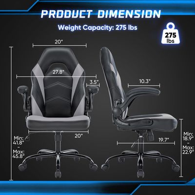 Adjustable Height Ergonomic Gaming Chair Fabric Computer Office Chair for Video Games