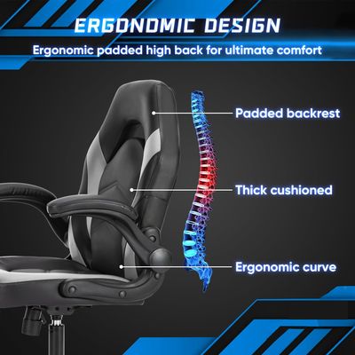 Adjustable Height Ergonomic Gaming Chair Fabric Computer Office Chair for Video Games