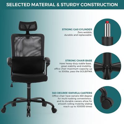 Ergonomic Mesh Home Office Computer Chair with Customized Color and Rotating Rolling