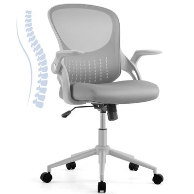 Direct Nylon Mesh Computer Chair with Soft Armrests and Upholstered Lumbar Support