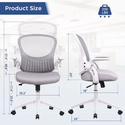 Direct Nylon Mesh Computer Chair with Soft Armrests and Upholstered Lumbar Support