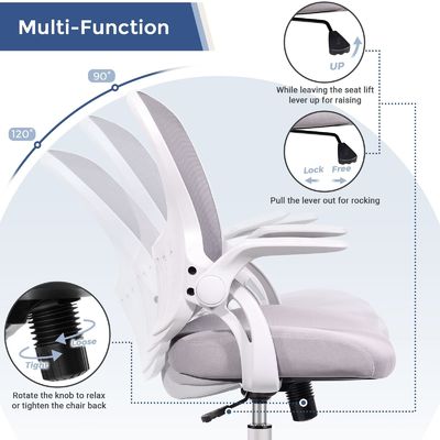Direct Nylon Mesh Computer Chair with Soft Armrests and Upholstered Lumbar Support