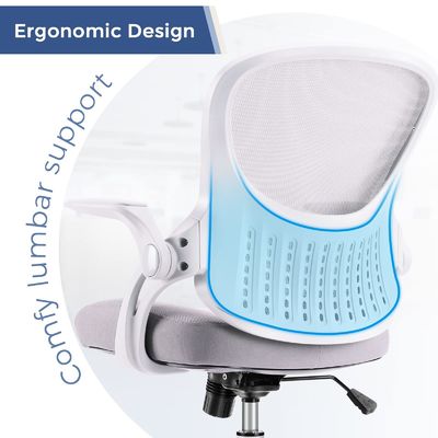 Direct Nylon Mesh Computer Chair with Soft Armrests and Upholstered Lumbar Support