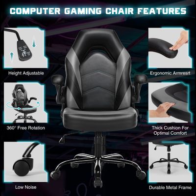 Height Adjustable Gaming Chair Ideal for Office and Home 27.76&quot;W x 45.67&quot;H x 25.39&quot;D