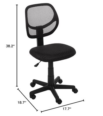 Low Back Computer Desk Chair with Rotating Feature Adjustable Height Mesh Upholstery