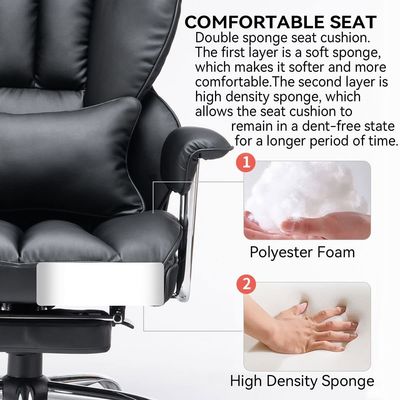 Assurance Guaranteed of Modern PU Leather Computer Chair with Lumbar Support and Feet