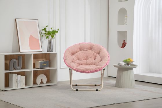 General Home Furniture Round Thickened Folding Recliner Moon Chair with Faux Fur