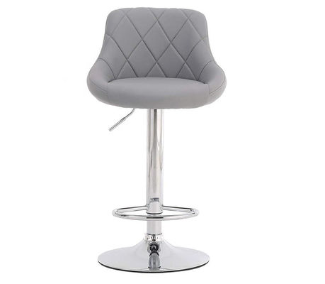 360 Swivel and Height Adjust Bar Stool PU Leather Upholstered Counter Height Furniture