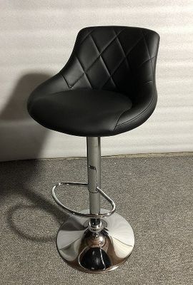 360 Swivel and Height Adjust Bar Stool PU Leather Upholstered Counter Height Furniture