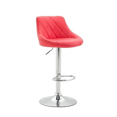 360 Swivel and Height Adjust Bar Stool PU Leather Upholstered Counter Height Furniture