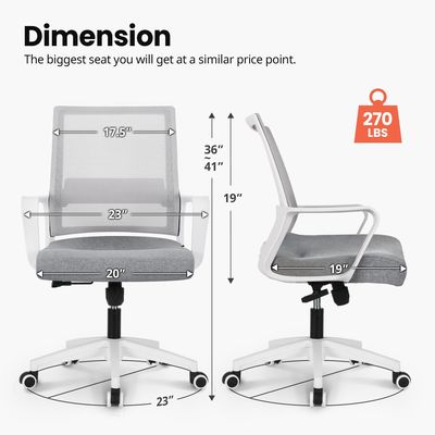 Executive Office Chair Mesh Chair with Lumbar Support and Adjustable Height Armrest