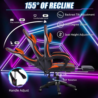 Customized Color Ergonomic Gaming Chair with Footrest and Adjustable Height ALINUNU