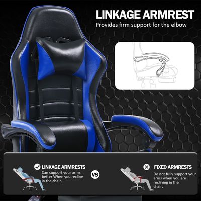 Ergonomic Gaming Chair with Adjustable Height and Footrest in Customized Color
