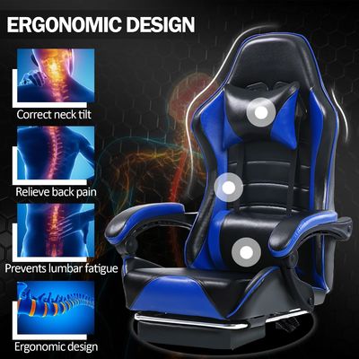 Ergonomic Gaming Chair with Adjustable Height and Footrest in Customized Color
