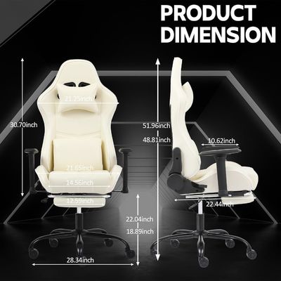 Customize Home Office Ergonomic Gaming Chair with Adjustable Height and Footrest