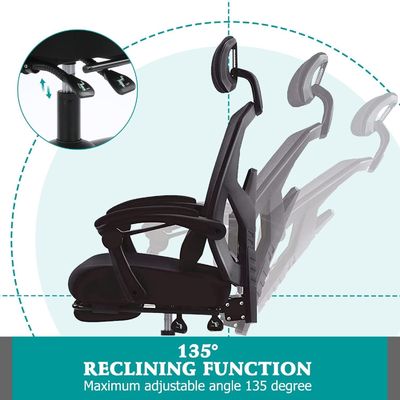 Mail Packing Ergonomic Office Chairs Reclining Backed Mesh Chairs with Lumbar Support