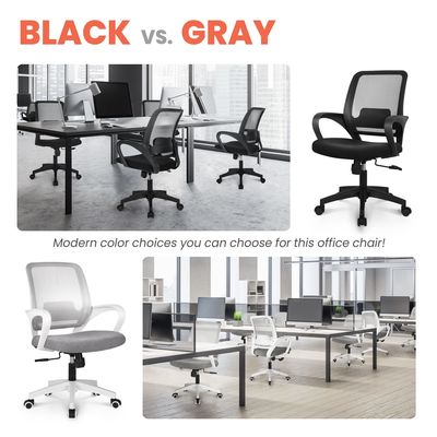 Foam Seat Mesh Computer Chair with Lumbar Support Adjustable Ergonomic Desk Chair
