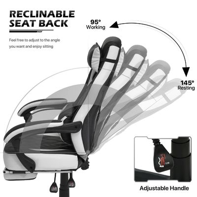 Customized Color Racing Style PU Leather Gaming Chair with Swivel Functionality
