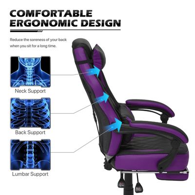 Racing Style PU Leather Gaming Chair Ergonomic Design Foam Seat Material from ALINUNU