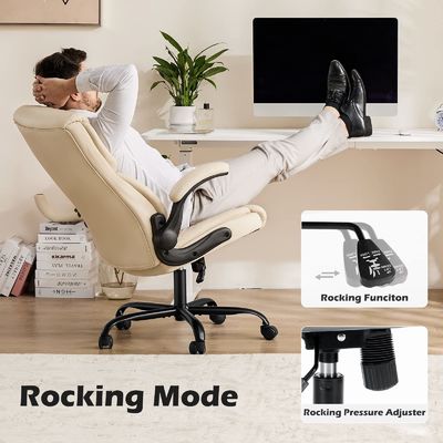 Swivel Task Chair with Lumbar Support and Adjustable Flip-up Armrest 3 Gas Lift 25.76 Pounds