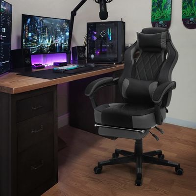 Swivel Chair ALINUNU PU Leather Gaming Chair with 360 Swivel/ Height Adjust/Recliner