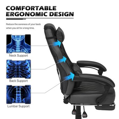 Swivel Chair ALINUNU PU Leather Gaming Chair with 360 Swivel/ Height Adjust/Recliner
