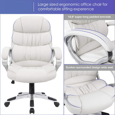 36.3lb High Back Computer Desk Chair with Upholstered Armrests and Adjustable Height