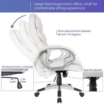 36.3lb High Back Computer Desk Chair with Upholstered Armrests and Adjustable Height