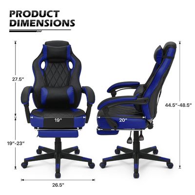 Adjustable Height Gaming Chair in PU Leather for Racing Style Computer Gaming at ALINUNU