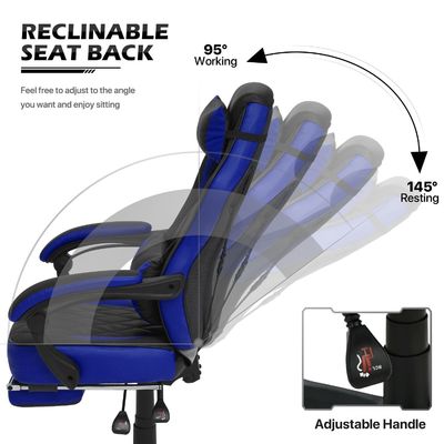 Adjustable Height Gaming Chair in PU Leather for Racing Style Computer Gaming at ALINUNU